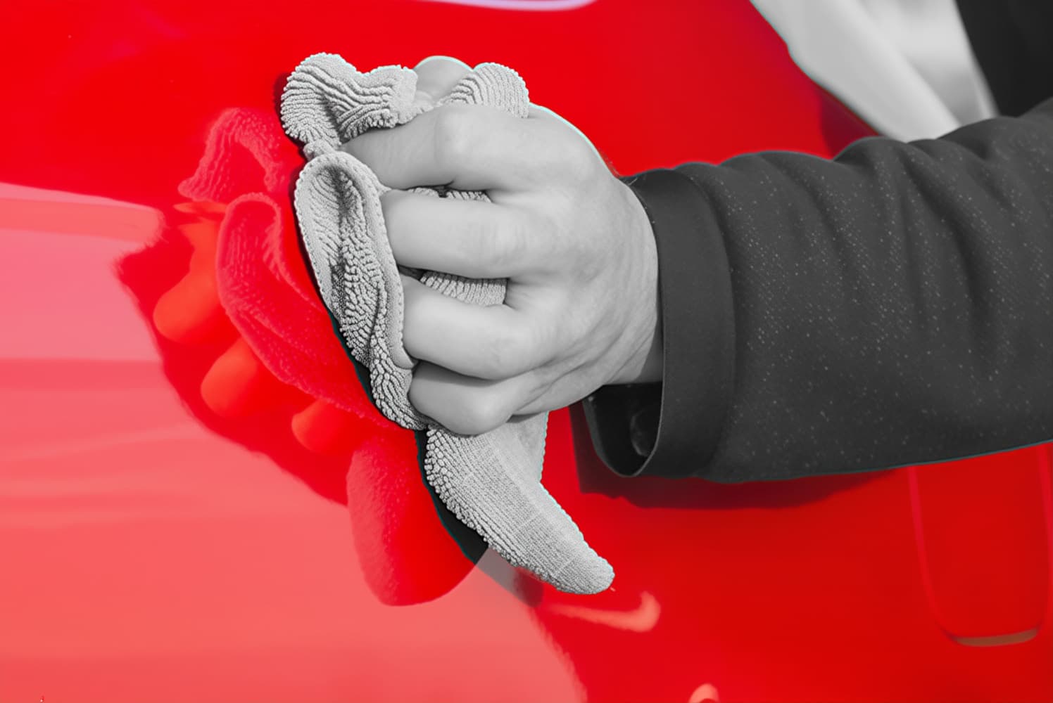 Hand washing a car